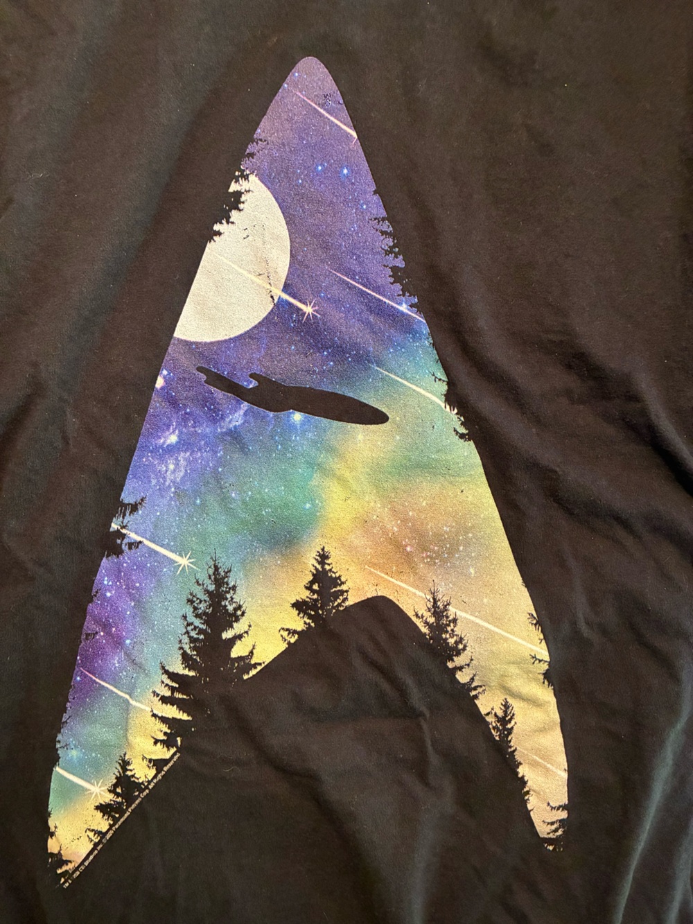Star Trek Starfleet Insignia T-Shirt Men's XL Black Short Sleeve Crew Neck